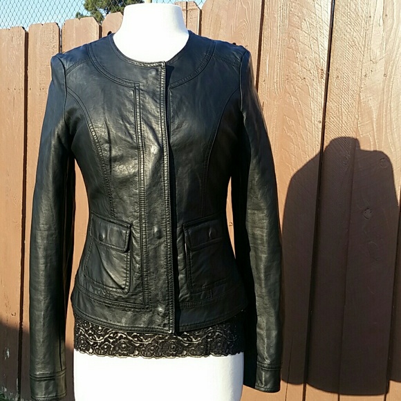 Kut from the Kloth Jackets & Blazers - Kut from the Kloth Crew Neck Vegan Leather Jacket